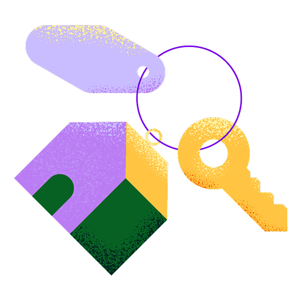 Key chain hovering over house