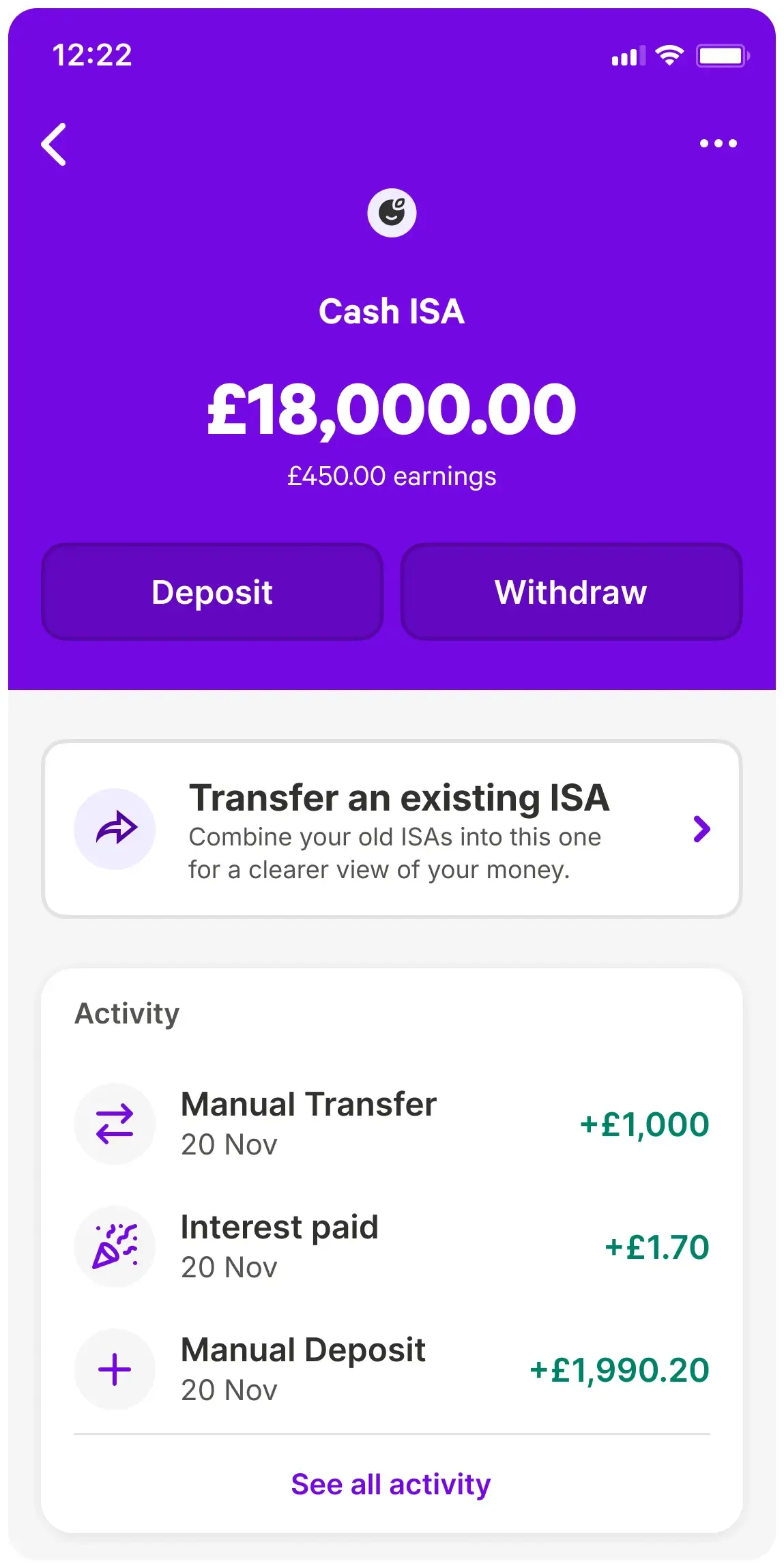 Cash ISA homepage